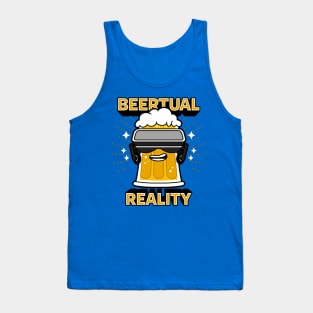 Funny Kawaii Beer Cartoon Virtual Reality Gamer AI Gift For Beer Drinkers Tank Top